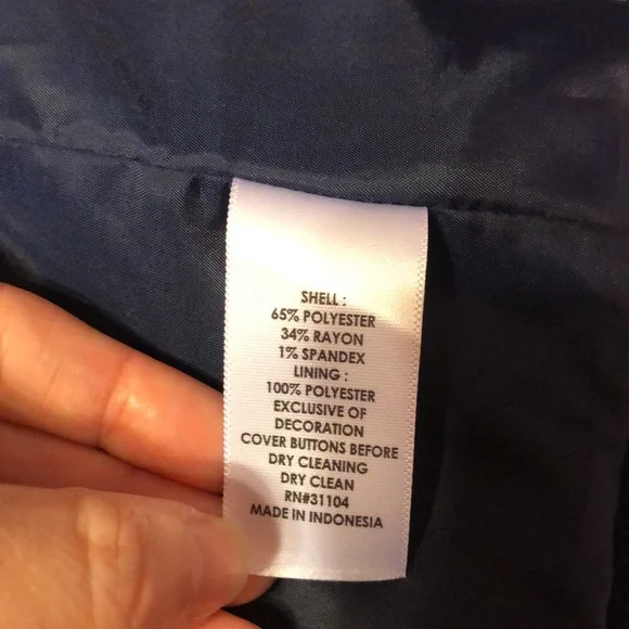 Crown and Ivy Navy Blue Double Breasted Coat With Ruffled Peter Pan Collar - Picture 8 of 8